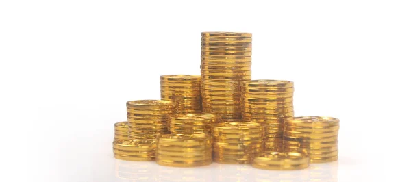 Stapel Einer Münze Mit Handelsdiagramm Finanzinvestitionskonzept — Stockfoto