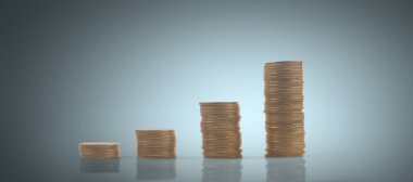 Ticari grafiği olan para yığını, mali yatırım kavramı