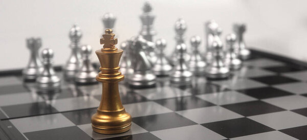 Chess board game concept of business ideas and competition and strategy concep and finance money