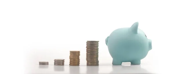 Moeda Com Gráfico Negociação Conceito Investimento Financeiro Piggy Bank — Fotografia de Stock