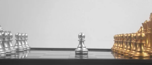 Schachbrettspielkonzept Von Geschäftsideen Und Wettbewerb Und Strategiekonzeption Und Finanzierung Von — Stockfoto