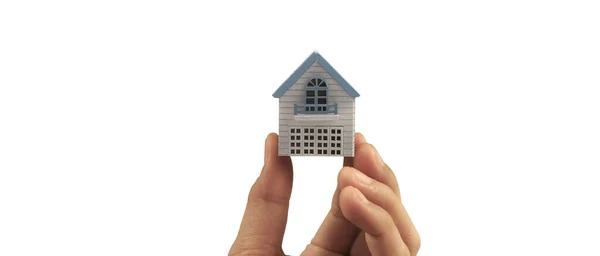 手押し式住宅モデル 不動産保険 賃貸住宅のコンセプト — ストック写真