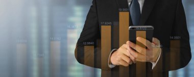 İşadamı grafik büyümesi ve akıllı telefon sektöründe olumlu göstergelerin artması planlanıyor