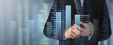 İşadamı grafik büyümesi ve akıllı telefon sektöründe olumlu göstergelerin artması planlanıyor