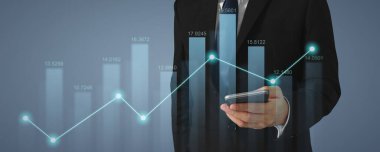 İşadamı grafik büyümesi ve akıllı telefon sektöründe olumlu göstergelerin artması planlanıyor