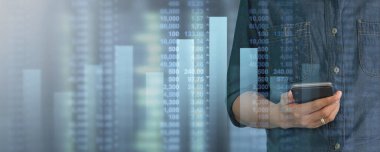 İşadamı grafik büyümesi ve akıllı telefon sektöründe olumlu göstergelerin artması planlanıyor