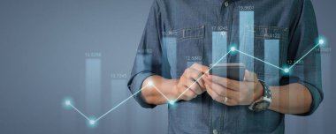 İşadamı grafik büyümesi ve akıllı telefon sektöründe olumlu göstergelerin artması planlanıyor