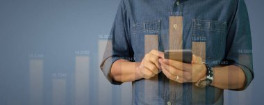 İşadamı grafik büyümesi ve akıllı telefon sektöründe olumlu göstergelerin artması planlanıyor