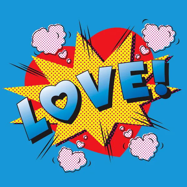 Love cartoon explosion. — Stock Vector