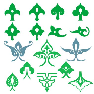 Çiçek desen motif. Arapça oryantal süsleme.