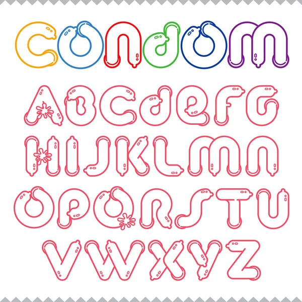 Condom alphabet. — Stock Vector