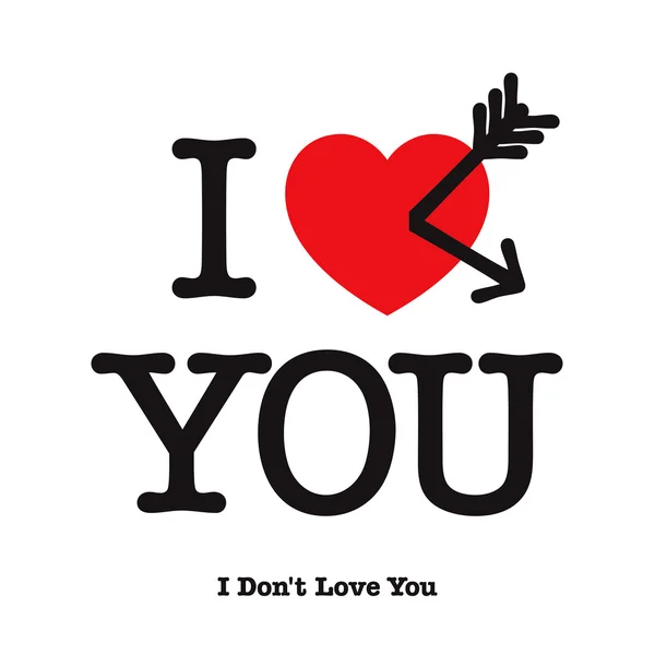 Io non ti amo. . — Vettoriale Stock