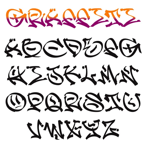 Kentsel grafiti alfabesi. — Stok Vektör