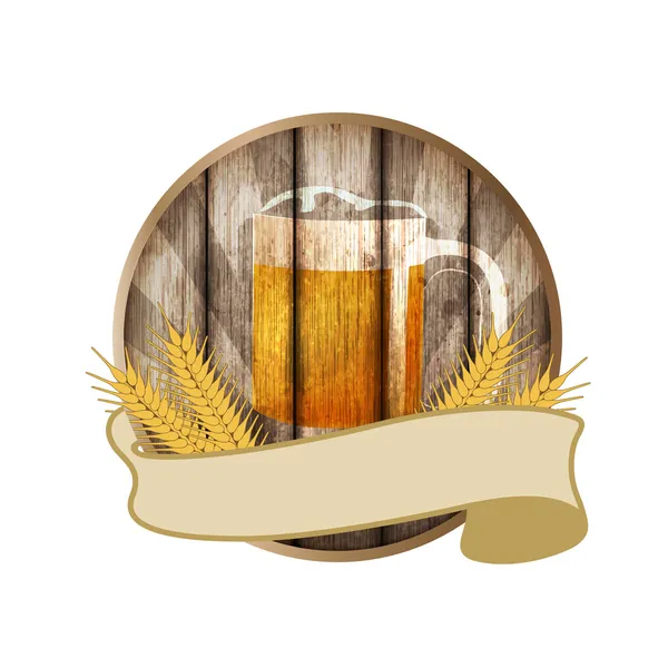 Oktoberfest och öl etikett — Stockfoto