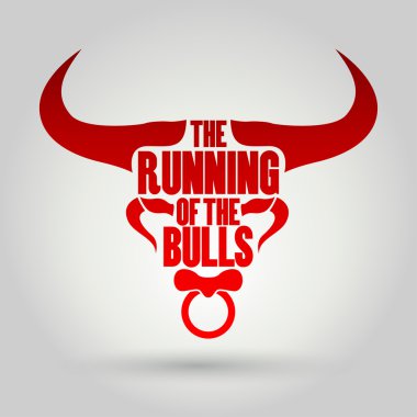 Running of the Bulls festival clipart