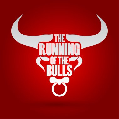 Running of the Bulls festival clipart