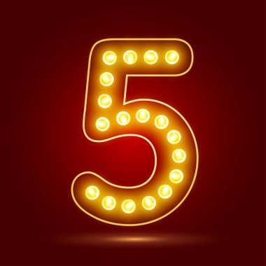 vektör çizim gerçekçi lambalı Numarası5.
