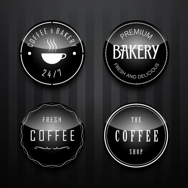 Conjunto de insignias de café y panadería — Vector de stock