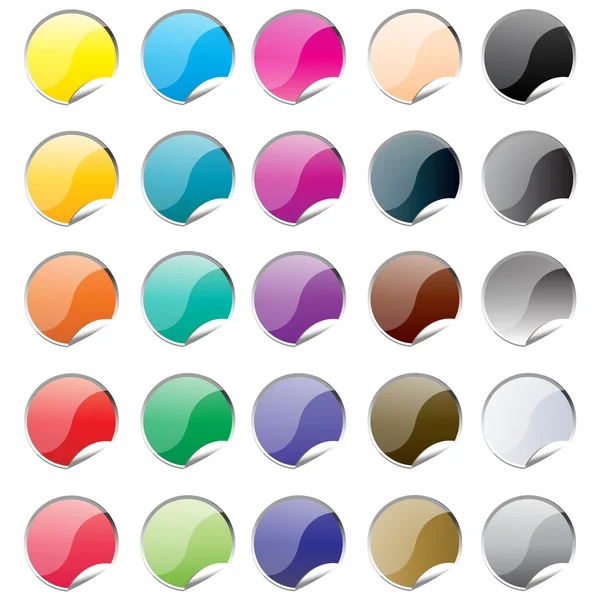 Colorido de conjunto de pegatinas — Vector de stock