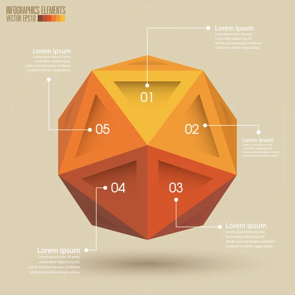 3D-geometrie infographics sjabloon — Stockvector