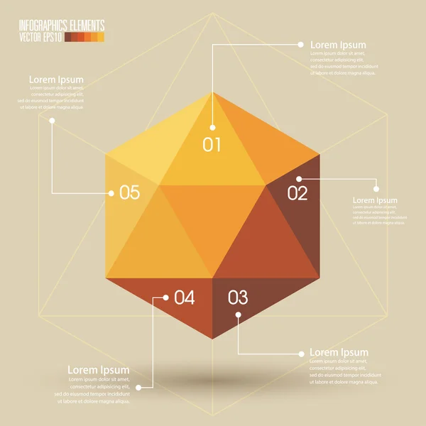 Modèle d'infographie de géométrie 3D — Image vectorielle