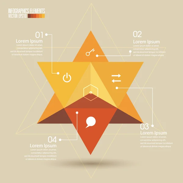 3D-geometrie infographics sjabloon — Stockvector