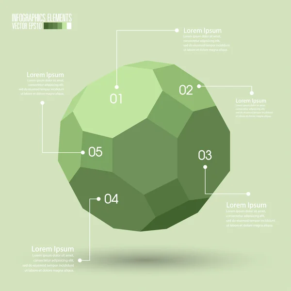 3D-geometrie infographics sjabloon — Stockvector