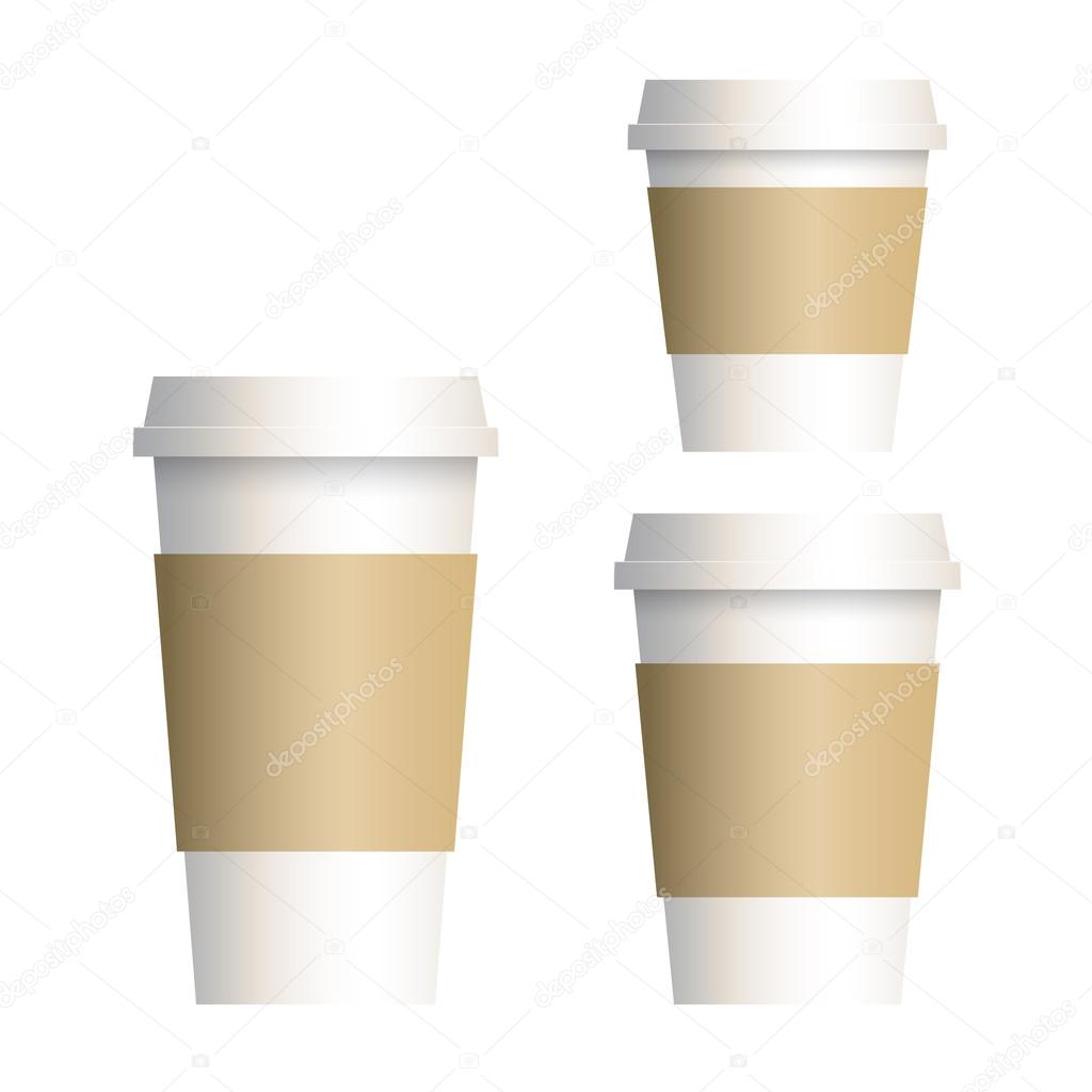 Takeaway coffee cup isolated on white