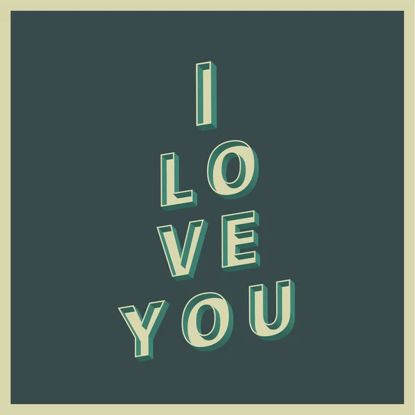 I love you with retro vintage style — Stock Vector