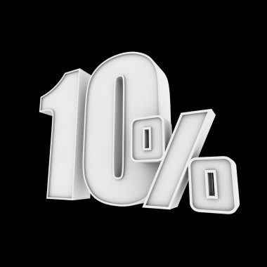 yüzde 10 üzerinde siyah izole