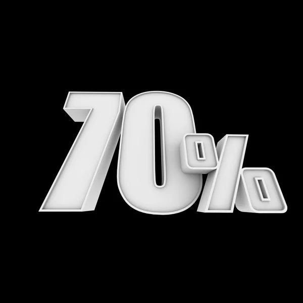 블랙에 고립 된 70% — 스톡 사진