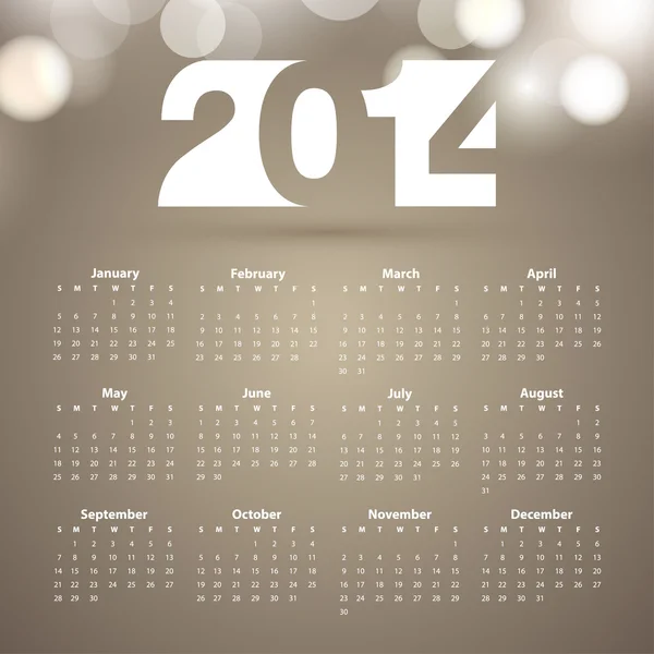 2014 Calendar — Stock Vector