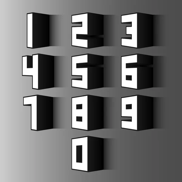 Vintage 3d number set — Stock Vector