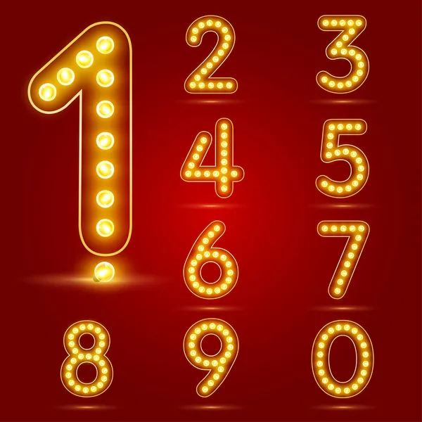 Number set with realistic lamb — Stock Vector