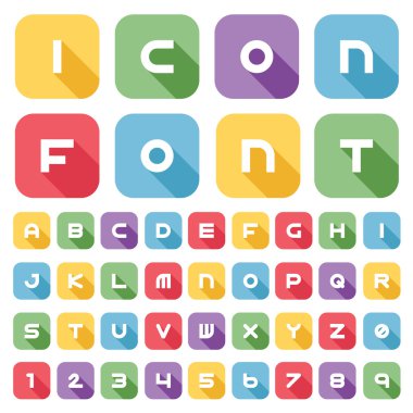 Icon alphabetic font clipart