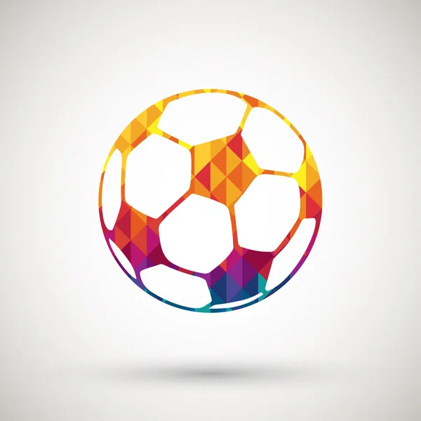 カラフルなダイヤモンドとサッカー ボールのシンボル — ストックベクタ