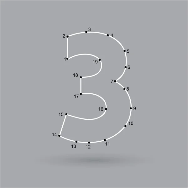 Point puzzle numéro 3 — Image vectorielle