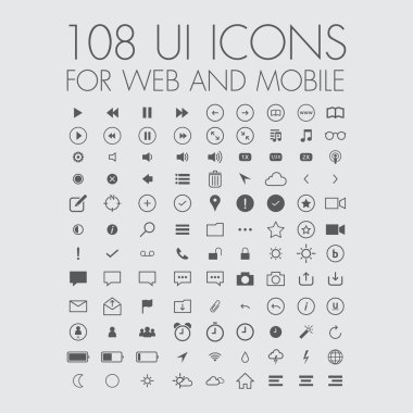 web ve mobil için 108 simgeleri