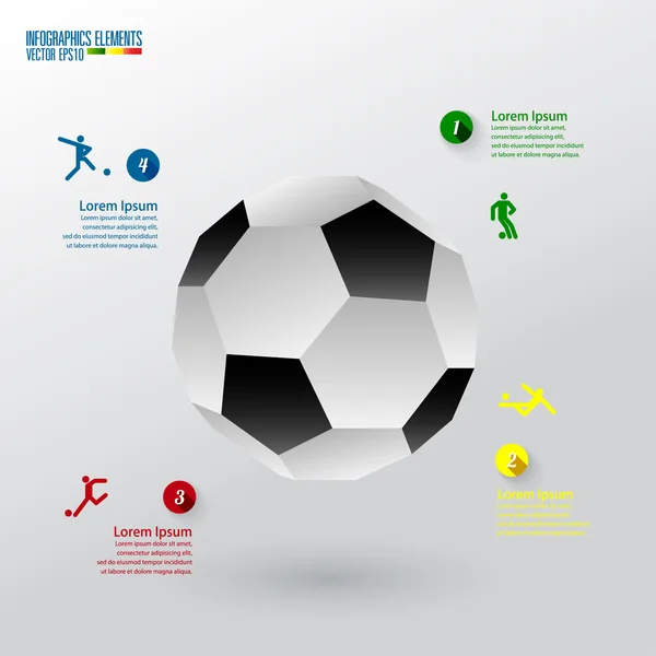 サッカー インフォ グラフィック テンプレート — ストックベクタ