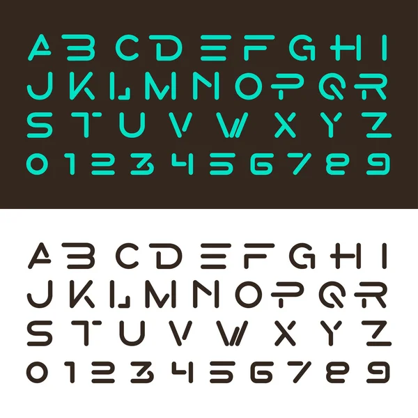 Alfabetische lettertypen en cijfers — Stockvector