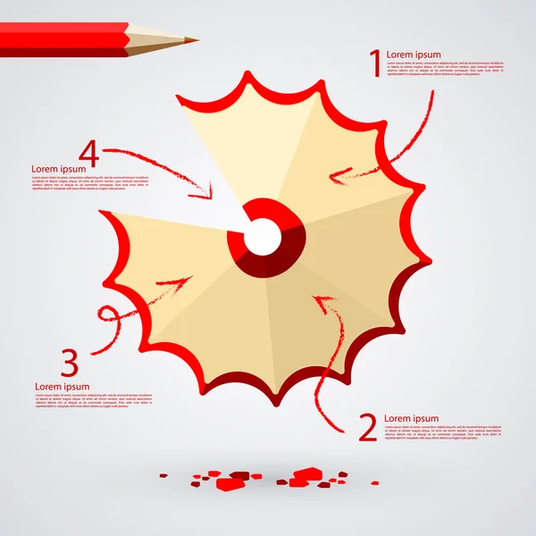 Infographie avec taille crayon — Image vectorielle