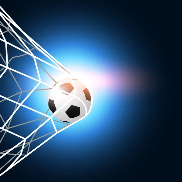 Pelota de fútbol en la red de goles — Archivo Imágenes Vectoriales