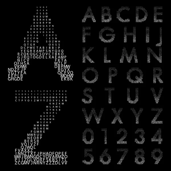 Αλφαβητικός γραμματοσειρές και αριθμούς — Διανυσματικό Αρχείο