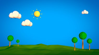 manzara düşük Poli illüstrasyon