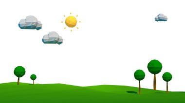 manzara düşük Poli illüstrasyon