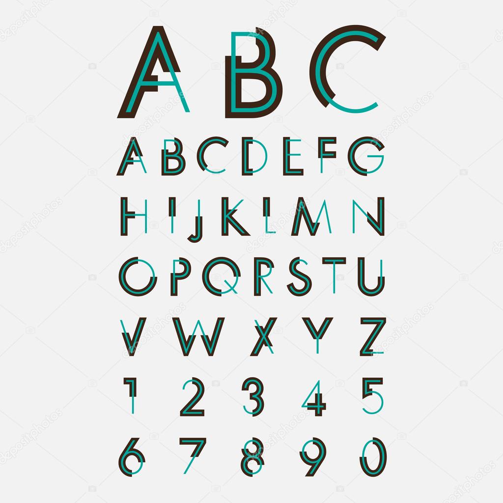Alphabetic Fonts And Numbers Stock Vector Image By ©wimstock 50776363