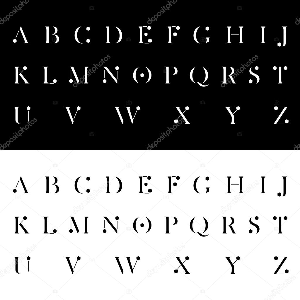 modern alphabetic fonts vector illustration
