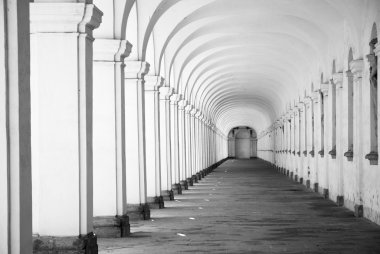 uzun süre barok arcade colonnade siyah ve beyaz ses tonuyla
