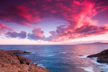 cap corse, Korsika üzerinde mor şafak