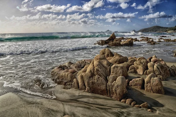 Rocks on beach, Iles Sanguinaires — Stock Photo, Image